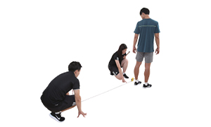 보행거리를 재는 검사자