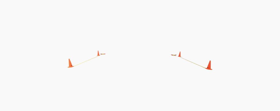 삼각콘이 측정할 배열대로 늘어진 이미지